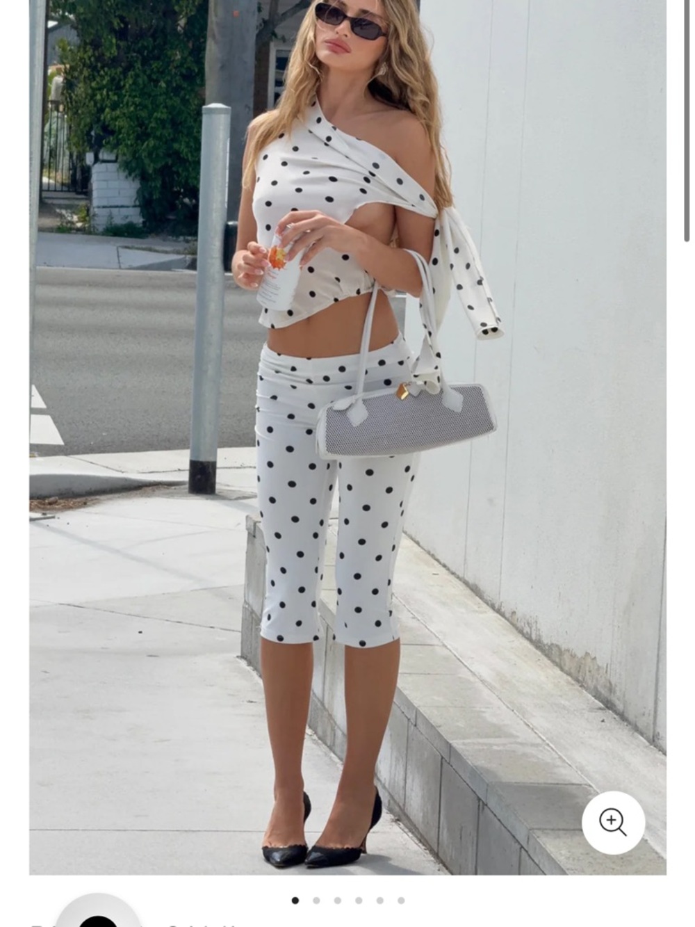 Lioness White Polka Dot Capris